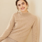 Mock Neck 100% Pure Cashmere Sweater for Women